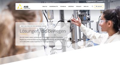 Screenshot der Website von asg analytik-service