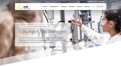 Screenshot der Website von asg analytik-service