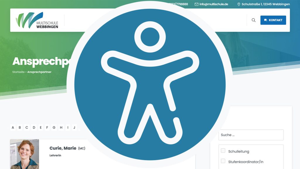 Schulhomepage Barrierefreiheit