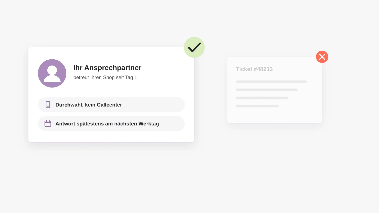 Ein fester Ansprechpartner mit Durchwahl statt einer Ticketnummer aus dem Callcenter