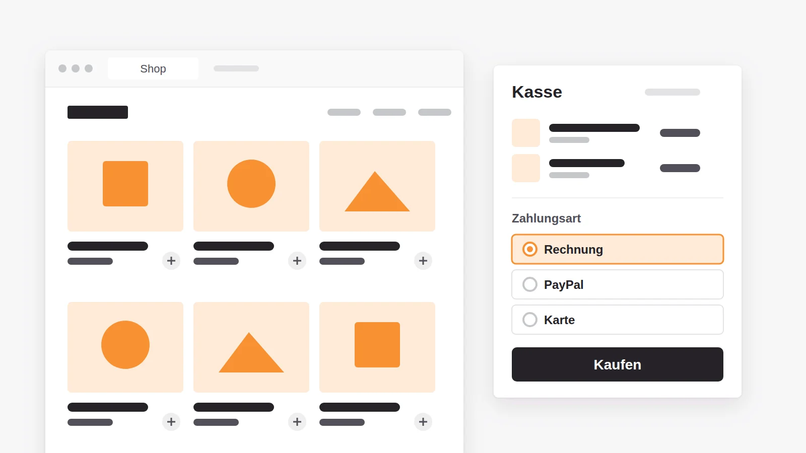 WooCommerce-Shop mit Artikelraster und Kasse samt Zahlungsarten